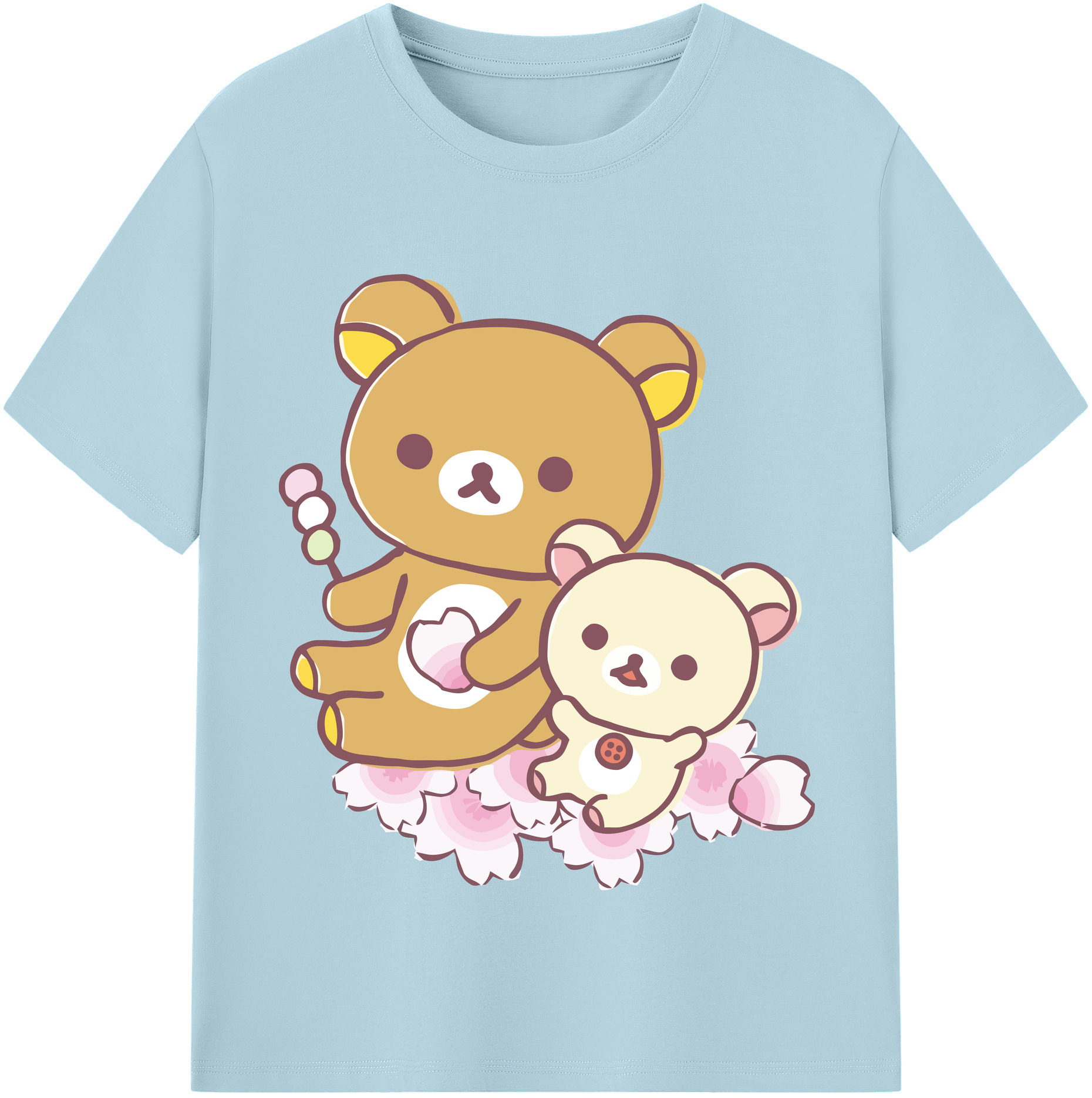 （画像用） リラックマ リラックマ キイロイトリ Rilakkuma Korilakkuma Kiiroitori 綿100％半袖Tシャツ（フロントプリント）